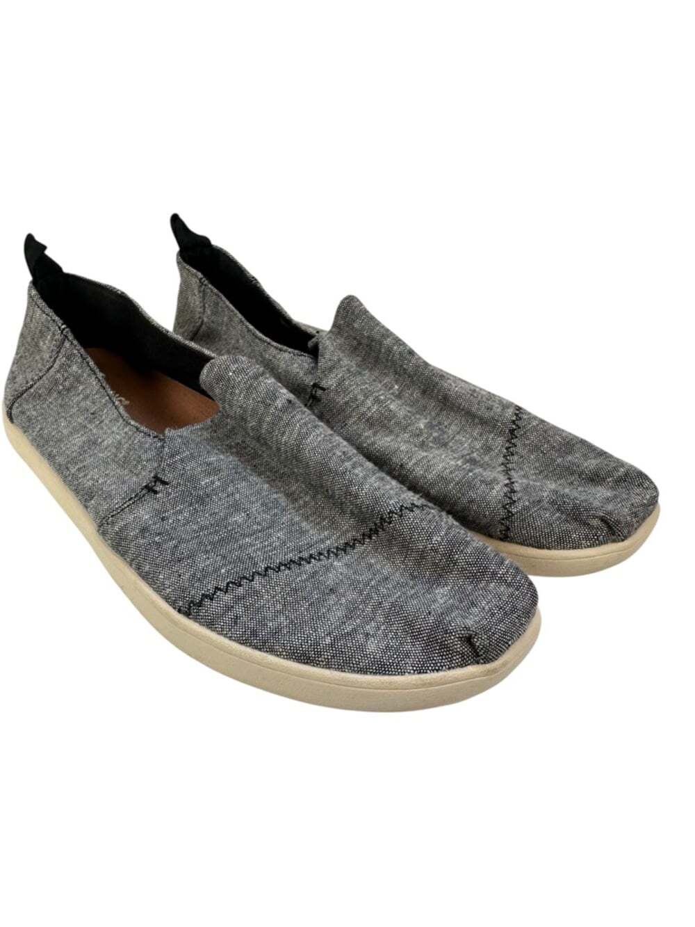 TOMS Deconstructed Alpargata Slip On Shoes Gray Canvas Casual Minimalist Men 7